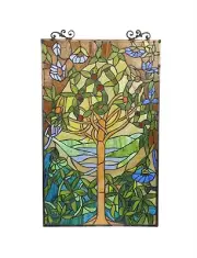 Stained Glass Tree of Life Window Panel Art Glass Suncatcher 20x32 Tiffany Style