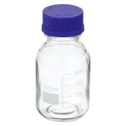 250mL Clear Reagent Media Graduated Glass Storage Bottle Blue Cap