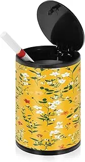 Ashtrays For Cigarettes Outdoor Autumn Flowers Cute Yellow Cigarette Butt Receptacle Outdoor Ash Tray Car Car Cup Holder Patio Kitchen Office