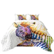 Colorful Colt and Momma Zebra Coverlet