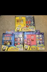 Spongebob SquarePants 3 Sets Patrick Toy Mini Fridge + 2 Mini Vending Machines