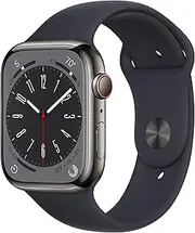 [Apple] Watch Series 8 (GPS + Cellular 45mm) Smart Watch - Graphite Stainless Steel Case with Midnight Sport Band - Regular