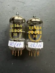 Balanced Pair E88CC 6922 ECC88 TESLA Gold Grids 1968'y NOS