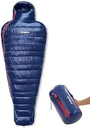 Yotruth Lightweight Down Mummy Sleeping Bag with 650-FP Duck Down, Ideal for Camping and Backpacking, Durable Ripstop Nylon, Comfortable Footbox, 20°F, 2024