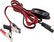 mxuteuk 7.9”/2.4M 16AWG Wire Harness with Silver Clamps Incluing 12V ON/Off Switch with Lamp，for Tractors, ATV, UTV, Sprayers and Other Battery Power Supplies M1-047-Y