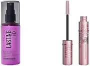 Maybelline New York Lasting Fix Makeup Setting Spray & Lash Sensational Sky High, Volumising, Lengthening & Waterproof Mascara, Blackest Black.