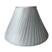 Large Silver Pleated Satin Lamp Shade