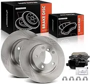 A-Premium 11.96 inch (304mm) Rear Solid Disc Brake Rotors + Ceramic Pads Kit Compatible with Select Mini Models - Cooper Countryman 2013-2016, Cooper Paceman 2013-2016, 6-PC Set