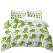 Cute Green Frog Pattern Quilt Cover