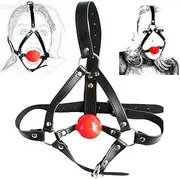 Collar Harness Bondage Open Mouth Gag Restraint Silicone Ball Adult Sex Toy For Women Men Couples BDSM S+M Face