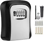 Key Lock Box, 5.12 Inches Keys Safe Wall Mounted, Spare Keys Storage | 4-Digit Combination Security Keys Hider | Resettable Code Safe Lock Box for Indoor, Outdoor, Garage, Garden & Store