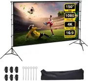 Portable 150Inch 16:9 Projector Screen Height Adjustable 200~260Cm with 2 Tri...