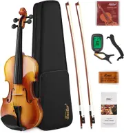 4/4 Violin Set Full Size Fiddle Solidwood for Adults with Hard Case, Shoulder Re