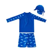 Big Softies-3 Pc L/S Rashie, Shorts & Hat-Shark