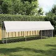 Large Dog Kennel Outside, Heavy Duty Dog Cage with Roof, Outdoor Dog Fence with Lockable, 400x100x150 cm