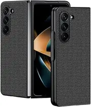 [Hülle] Fold6 Mobile Phone Case Carbon Fibre Textured Leather Slim Bumper Case for Samsung Galaxy Z Fold6 (4)