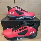 Under Armour UA Lockdown 6 Red Black Basketball Size 12 Mens New 3025616-600