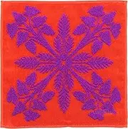 [Cassimum Island Style] Mini Towel 23806033 Handkerchief Women Hawaiian Quilt Pattern Hare Hawaii Series 23806033E Taro Patch Orange Approx. Width 9.8 x Height 9.8 inches (25 cm) x Height 9.8 inches
