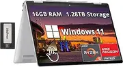 HP Envy x360 2-in-1 14" WUXGA Touchscreen Laptop, AMD Ryzen 5 8640HS, 16GB LPDDR5, 1.28TB Storage (1TB SSD+288GB Docking Station Set), Backlit Keyboard, Wi-Fi 6E, Win 11 Home, Silver