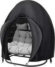 Hanging Egg Chair Cover - Swing Egg Chair Cover | Double Wicker Swing Egg Chair Cover | Egg Swing Chair Protector, Waterproof Furniture Protection For Backyard Balcony Poolside Porch Lawn