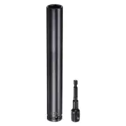 1/2" Drive 21mm 6-Point Socket 8" Length + 1/2" to 1/4" Adapter Phosphate Coated