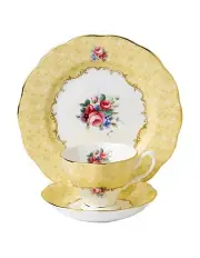 [Royal Albert] Bouquet 1990 Teacup Saucer & Plate Yellow