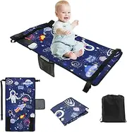 Airplane Travel Bed for Kids Foldable Airplane Bed for77*44cm Airplane Seat Extender for Travel Waterproof Lightweight Airplane Foot Hammock for All Airplane Seats (Starry Blue)