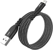 iPhone Charger Cable,JianHan [Apple MFi Certified] USB A to Lightning Cable Nylon Braided 2m iPhone Cord for iPhone 14 13 12 11 Pro Max Mini XS XR X 10 8 7 Plus 6s 6 SE,iPad,iPod (Black)