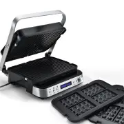 EUROCHEF 4-in-1 Smart Multi Contact Grill and Sandwich Panini Press, with Waffle Maker Plates