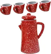 ifundom Miniature Life Scene Accessory Mini Tea Set Play Tea Pot Boys and Girls Tea Cup Set Art Crafts