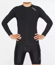NEW in Box 2XU YOUTH COMPRESSION LONG SLEEVE TOP - BLACK/SILVER Size YXL