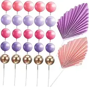 Gatuida Versatile 27 Piece Cake Decorations Happy Birthday Cake Topper Balls Wedding Cupcake Toppers