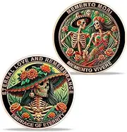 Memento Mori Vivere Challenge Coin - Stoic Coin with Carpe Diem, Eternal Love & Embrace of Eternity - Inspirational Token for Mindfulness, Sobriety, Life & Death Reflection Gift