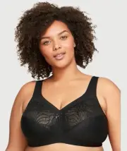 Glamorise Magiclift Natural Shape Support Wire-Free Bra - Black (Size 24D)