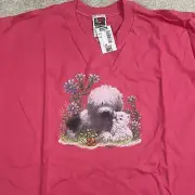 Vintage Dog Kitten T Shirt Mens XL NWT Retro Graphic Cat Tee Cute Nature Animal