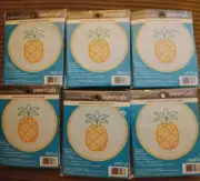 Party Set Of 6 Dimensions Pineapple Pattern Embroidery Kit for Beginners 4''