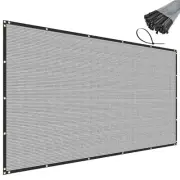 6' x 50' Grey Privacy Fence Screen Heavy Duty Windscreen Net Shade Fabric wit...