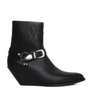 CELINE MOON ZIPPED BOOTS WITH HARNESS in Calfskin 44,45,40 black