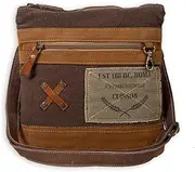 [Myra Bag] Western Leather Shoulder Bag for Women - Upcycled Canvas Crossbody Bag