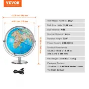 Interactive AR World Globe for Kids LED Night Light 720 Degree Rotation STEM