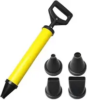 BIGTEDDY 1x Caulking Gun with 4 Nozzles, Plastic, Clear, Compact, Grout Mortar Filling Tool