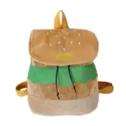 for Creative Hamburger Drawstring Student Schoolbag Canvas/Plush Backpack for