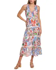 Johnny Was Chevron Tiered Tank Dress
