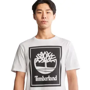 Timberland 男款白色LOGO印花經典短袖T恤A6Q81P54