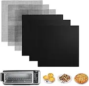 3PCS Air Fryer Oven Liners and 3PCS Mesh Grill Mats Compatible with Ninja Foodi SP101 SP201 SP301, 12inch Reusable Liner for Bottom of Oven and Non-Stick Air Fryer Toaster Oven Mat for Oven, Microwave