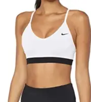 Nike Women's Plus Size Athletic Bra-White/Black Swoosh Sz 1x Support NWT