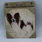 World's Most Absorbent Stone Coaster Papillon Dog