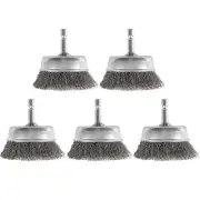 5 Pack Wire Cup Brush with 1/4-Inch Hex Shank, 2 Inch Wire Drill Brush Set fo...