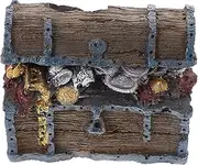 Garneck Large Fish Tank Treasure Chest Decoration - Resin Aquarium Ornament for Fish Habitat - Ideal for Aquatic Decor and Breeding Caves for Pirate and Turtle Tanks