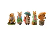 Beatrix Potter Set of 5 Coloured Stake Toppers Peter Rabbit, Jeremy Fisher